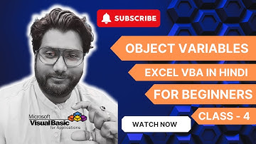 Excel VBA | Class -4 | Object Variables & Workbook Automation| {VBA Full Course}
