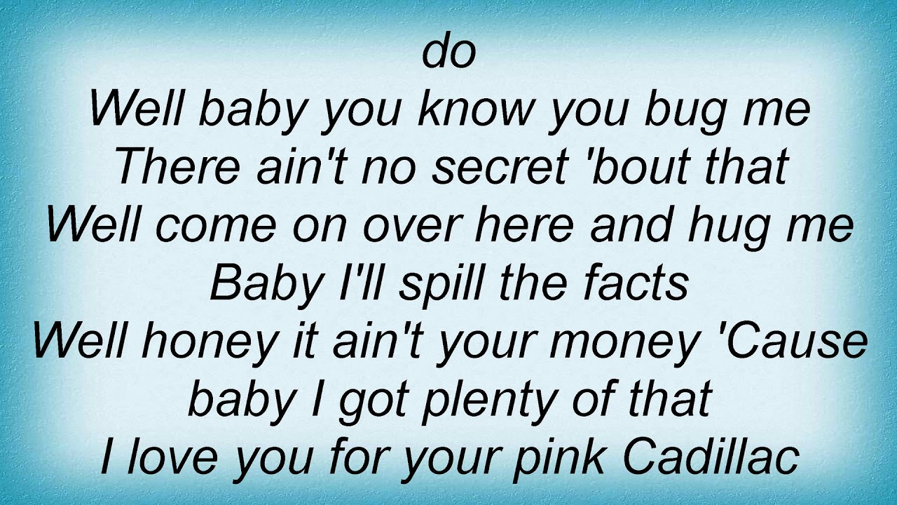 Jerry Lee Lewis Pink Cadillac Lyrics YouTube