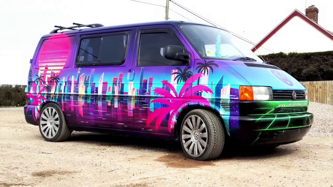 V.W T4's and T5's spray painted, graffiti.