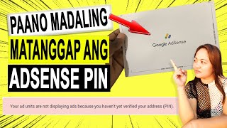 PAANO MADALING MATANGGAP ANG GOOGLE ADSENSE PIN