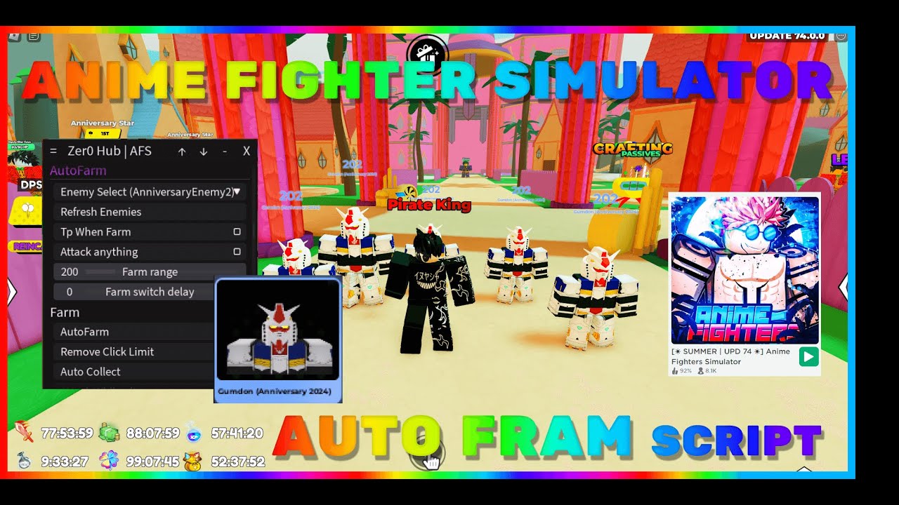 Anime Fighters Simulator Script GUI / Hack (Auto Farm, ReRoll, Auto