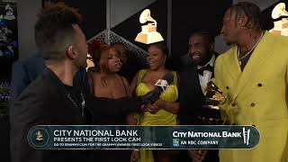 LECRAE AND CCM TEAM Checks In At The CNB "First Look" Cam At The 2024 GRAMMYs