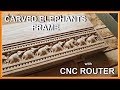 Carved elephants. Mirror frame with CNC Carved elephants. Mirror frame with CNC