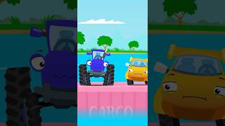 Tractor 🚜 And Racing Car 🏎️  Fall From The Ship 🛳️ Cool Cartoon 😉 #animation #carcartoon #cars