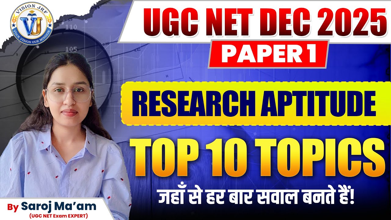UGC NET Dec 2025 | Research Aptitude Top 10 Topics | Most Repeated Questions | Saroj Ma’am