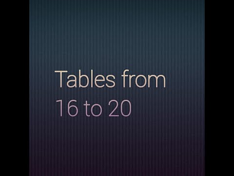 Tables from 16 to 20 - YouTube