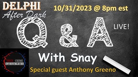 Live - Q & A with Snay featuring Anthony Greeno #Delphi #Mononhighbridge