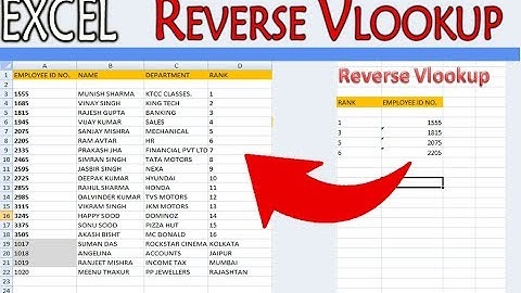 Reverse Vlookup in Excel in Hindi / Vlookup +Choose Function