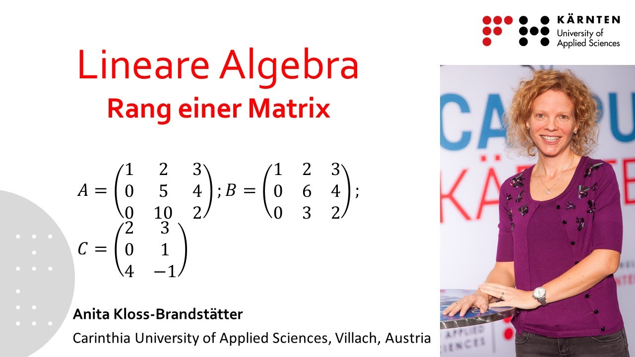 Lineare Algebra Rang einer Matrix YouTube Lineare Algebra Rang einer Matrix YouTube