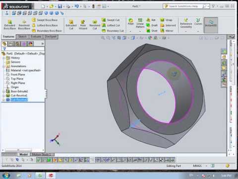 hướng dẫn vẽ đai ốc trên solidworks