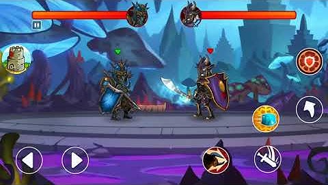 Tiny Gladiators 2 killing the Orc Warrior and the Spider Archer on Tier 2