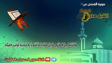سورة القصص من الآية 76 وحتى الآية 83 بصوت  الشبل صخر بن رشاد الحبيشي