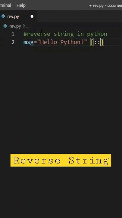 One Line Code Reverse String in Python #shorts #viralshorts #viralvideo ...