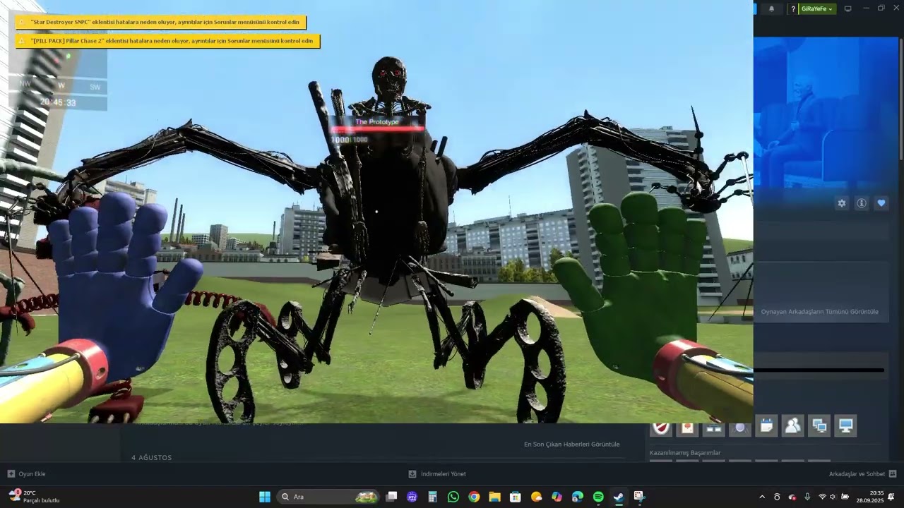 the video is the  gray's mod in the popyplaytime mode