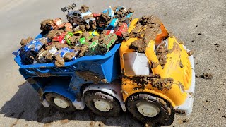 Rescued minicar & car carrier that fell into the mud. And wash the car.