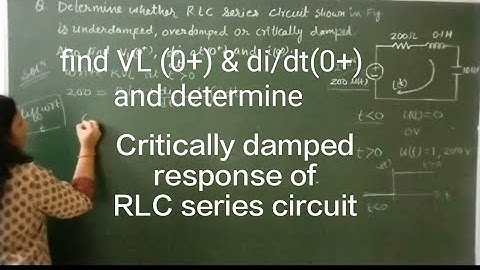 Critically damped response for Unit-step signal  of RLC series circuit