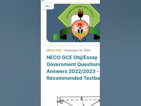 2023 neco government objective and essay