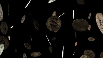 Bitcoins falling cryptocurrency background - Copyright free video 4K Footage