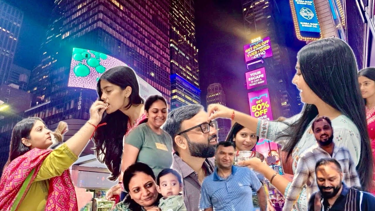  ચાર્મી યાસી નુ  રક્ષાબંધન સેલિબ્રેશન ઈન્ડિયા મા.!! Time square new York night life !!