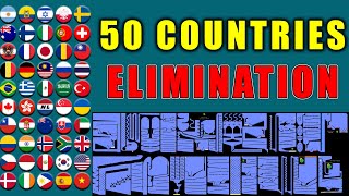 50 Countries Elimination Marble Race 11 in Algodoo \ Marble Race King