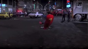 Ursa throws a sewer lid at Superman