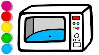 Picture Microwave Drawing, Painting, Coloring | How To Draw For Beginners