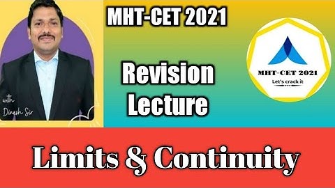 MHT-CET 2021 | Limits & Continuity | Revision Lecture | Tips and Tricks by Dinesh Sir
