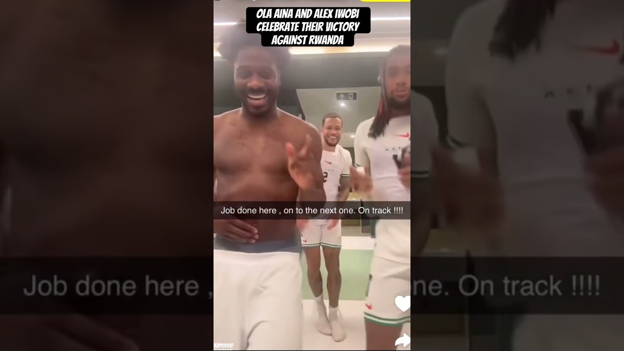 Super Eagles celebrate 3pts in the dressing room 