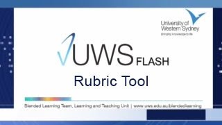 vUWS FLASH RubricTool