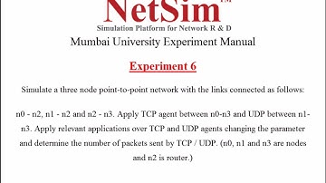 Mumbai University Network Lab Exp 6: Determine packets sent in TCP/UDP network using NetSim