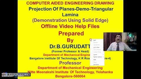 Projection Of Plane Surfaces- Demo -Problem 1 -Triangular Lamina -Session 1