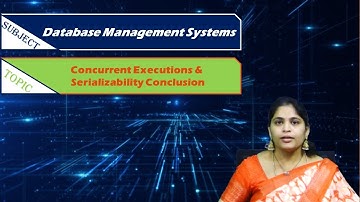 LEC34|Database Management Systems |Concurrent Executions& Serializability Conclusion by Mrs.Navyatha