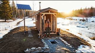 Solo Wilderness Homestead: Micro-Cabin Build With Logs, Earth Mound Insulation, and Solar Lights
