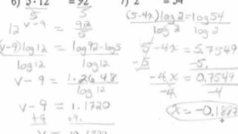 Intermediate Algebra 2  6.6 Solving Exponential Equations Using Logs   Part 2   Notes Video   PLM