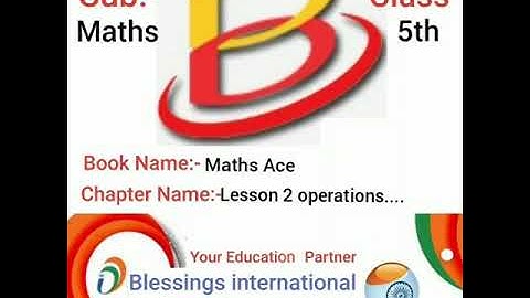 Class 5 maths  ace lesson 2 part "1"