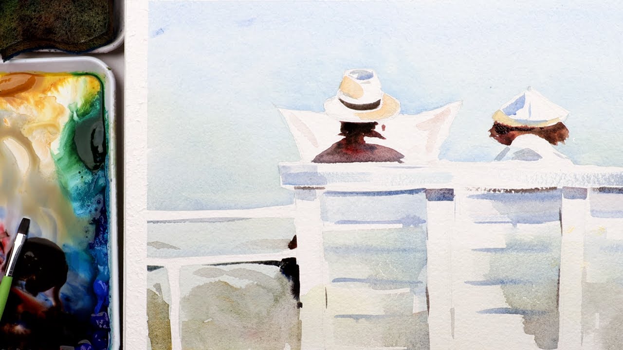 Couple on Bench | Watercolor Painting Process #21