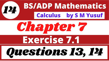 14. calculus by s m yusuf chapter 7 plane curve-II Exercise 7.1 Q.13, 14