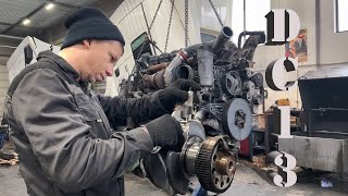 disassembly of the DC13 Scania internal combustion engine