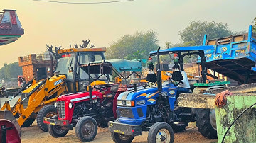 New Jcb 3dx Eco Xpert Loading Mud in Mahindra 475 New Holland 3630 Eicher 380 Sonalika 60 Di Kubota
