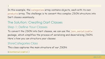 How to Convert JSON with Nested Arrays and Objects to Class Maps in Flutter