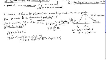 Laws of Large Numbers: applied to erasure-correcting codes. Part 1