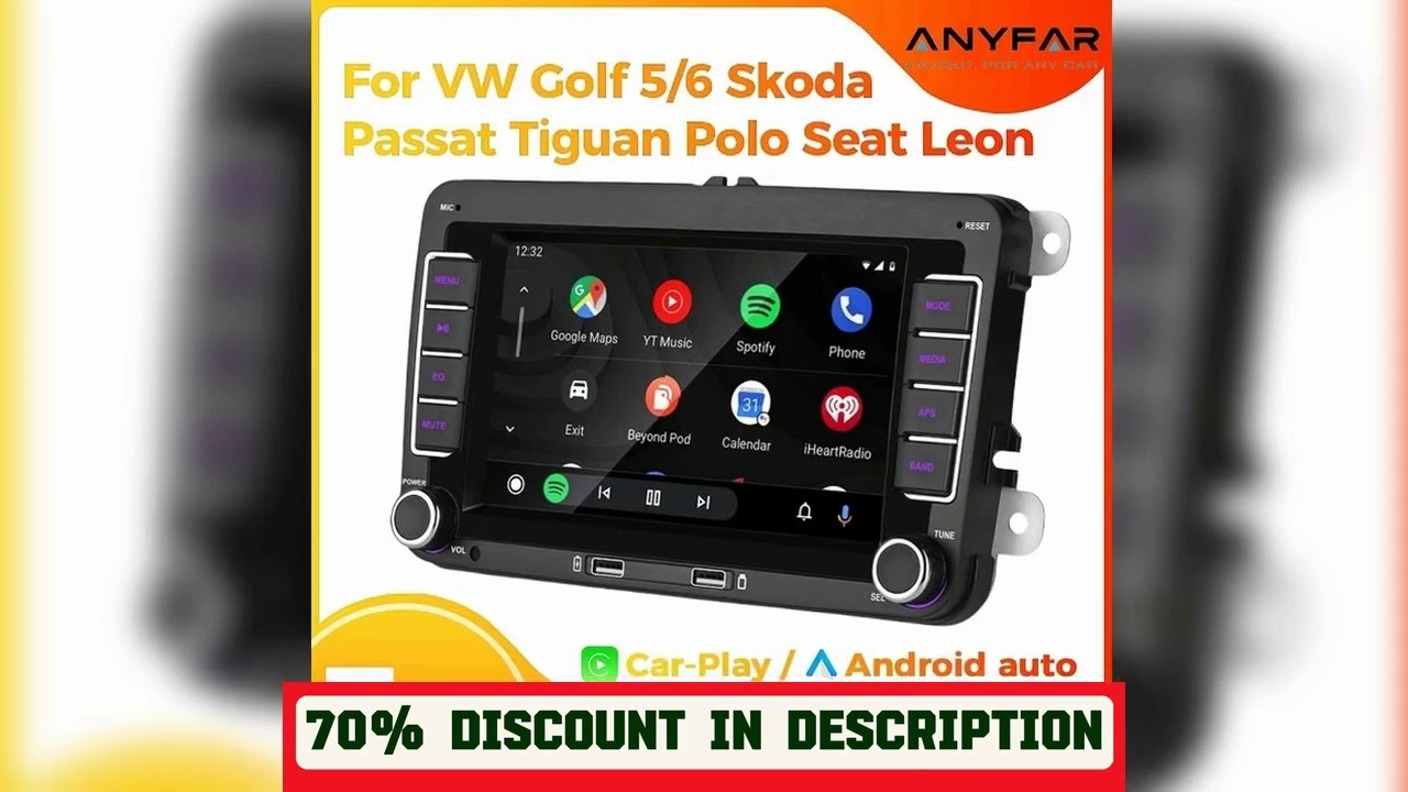 A must-have product! 7" 2 Din HD Car Media Video RDS Airplay Car Radio CarPlay Android Auto Stereo