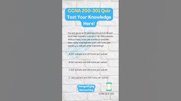 CCNA Quiz 105:P Subnetting 8 #ccnacertification #ccnaroutingandswitching #subnetting #cisco #ccna