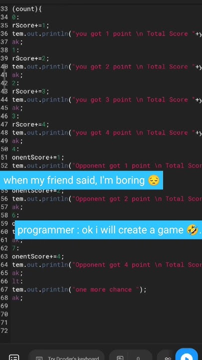#java game program || coding simple game in java || #shorts - YouTube