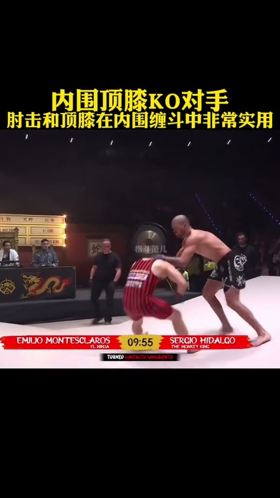 Inside the top knee straight KO! # Fighting #shorts