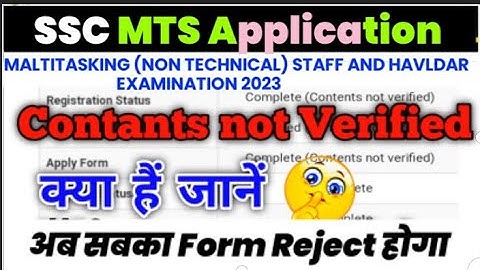 SSC MTS Application form 2023 content not verified SSC MTS Application Status Content not verified