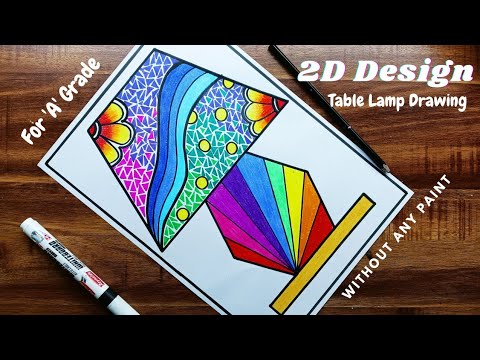 how-to-draw-2d-design-table-lamp-drawing--2d-design-table-lamp-drawing-for-elementary-&-intermediate