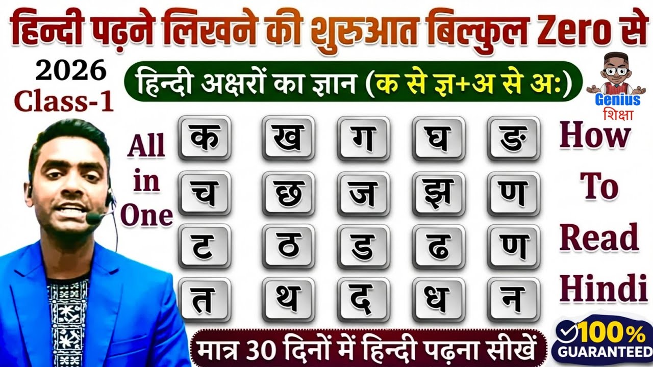 Class 1/हिन्दी पढ़ना कैसे सीखें? Hindi Padhna Kaise Sikhe l How to read hindi l Hindi Alphabet