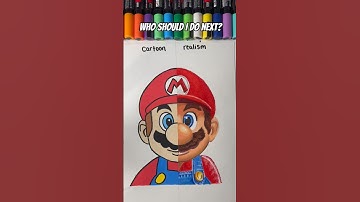 One drawing  of 🍄Mario🍄but 2 styles. I’m ONE video #posca #art