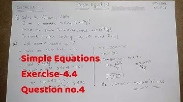 Exercise-4.4 Question no.4-Simple Equations/7th Class /ncert